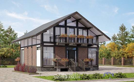 170-007-П Проект двухэтажного дома с мансардой, недорогой дом из дерева Заполярный | Проекты домов от House Expert
