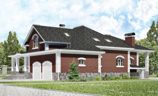 600-001-П Проект трехэтажного дома с мансардой, гараж, просторный загородный дом из бризолита Кандалакша | Проекты домов от House Expert