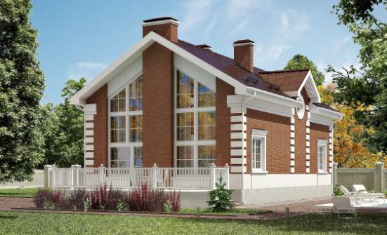 160-009-П Проект двухэтажного дома с мансардой, простой коттедж из газосиликатных блоков Мончегорск | Проекты домов от House Expert
