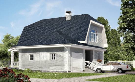 160-006-Л Проект двухэтажного дома с мансардой и гаражом, средний загородный дом из твинблока Кандалакша | Проекты домов от House Expert