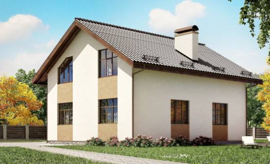 170-002-П Проект двухэтажного дома с мансардой, бюджетный домик из поризованных блоков Кандалакша | Проекты домов от House Expert