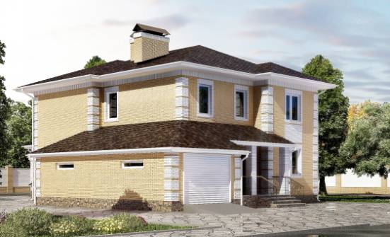 220-006-Л Проект двухэтажного дома и гаражом, просторный домик из теплоблока Апатиты | Проекты домов от House Expert