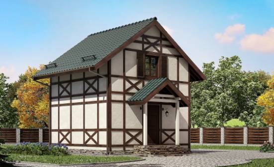 060-002-П Проект двухэтажного дома мансардный этаж, бюджетный загородный дом из дерева Мончегорск | Проекты домов от House Expert