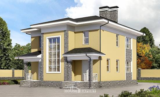 155-011-Л Проект двухэтажного дома, современный дом из пеноблока Кандалакша | Проекты домов от House Expert