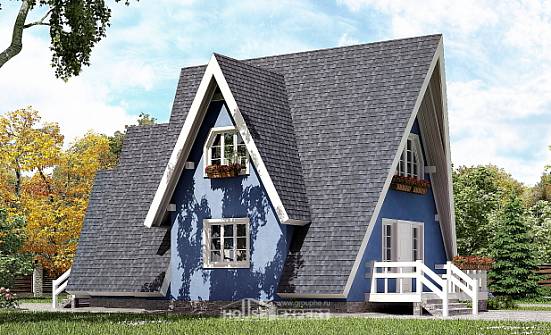 100-002-П Проект двухэтажного дома с мансардой, простой домик из дерева Ковдор | Проекты домов от House Expert