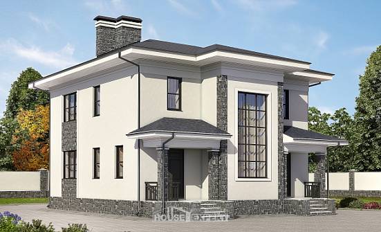 155-011-П Проект двухэтажного дома, скромный домик из пеноблока Апатиты | Проекты домов от House Expert