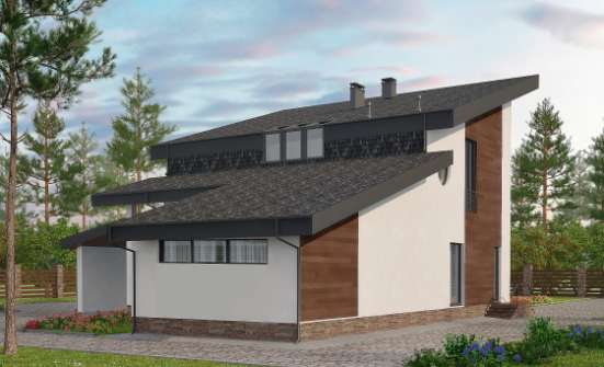 230-001-П Проект двухэтажного дома с мансардой, просторный дом из кирпича Апатиты | Проекты домов от House Expert