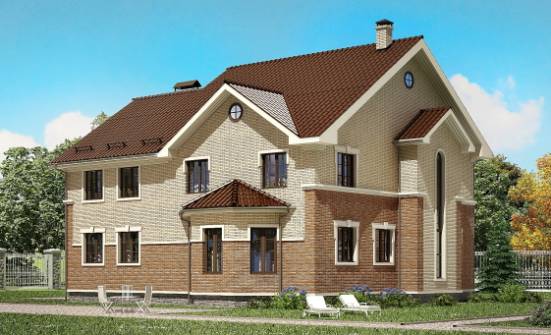 300-004-Л Проект двухэтажного дома, красивый загородный дом из поризованных блоков Заполярный | Проекты домов от House Expert