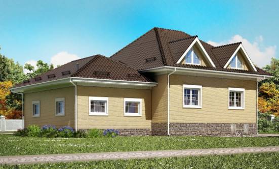 400-001-П Проект трехэтажного дома с мансардой и гаражом, классический дом из пеноблока Мурманск | Проекты домов от House Expert