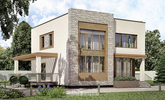 185-001-П Проект двухэтажного дома, современный домик из блока Оленегорск | Проекты домов от House Expert