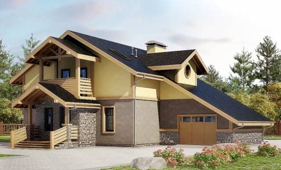 180-011-П Проект двухэтажного дома мансардный этаж, гараж, небольшой домик из газосиликатных блоков Мурманск | Проекты домов от House Expert