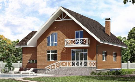 215-001-П Проект двухэтажного дома с мансардой и гаражом, просторный загородный дом из газосиликатных блоков Мурманск | Проекты домов от House Expert
