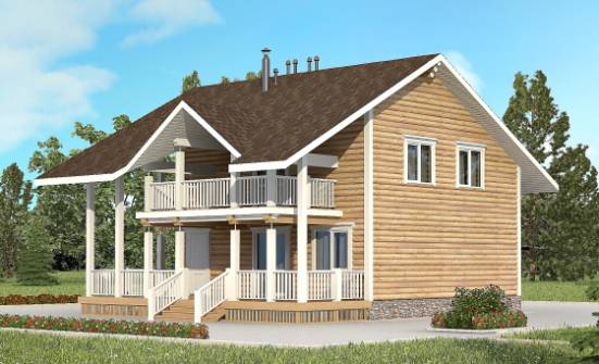 130-001-П Проект двухэтажного дома с мансардой, доступный дом из дерева Заполярный | Проекты домов от House Expert