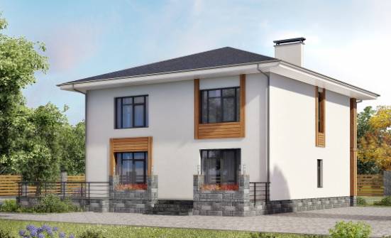 180-015-П Проект двухэтажного дома, компактный загородный дом из теплоблока Мурманск | Проекты домов от House Expert