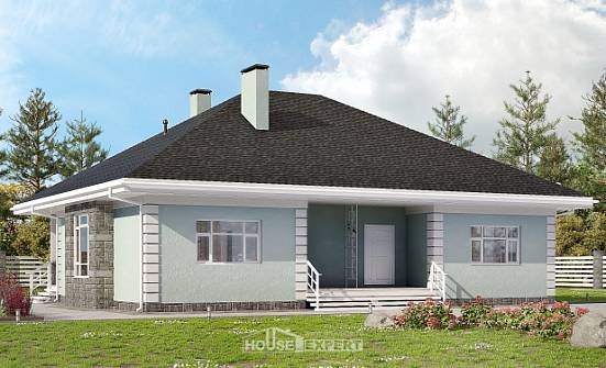 135-003-Л Проект одноэтажного дома, современный домик из теплоблока Ковдор | Проекты домов от House Expert