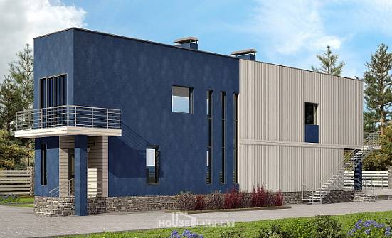100-003-П Проект двухэтажного дома, классический коттедж из арболита Ковдор | Проекты домов от House Expert