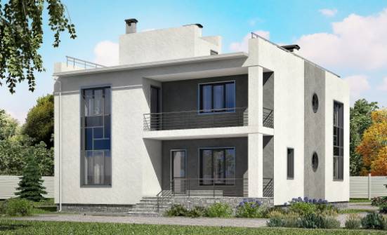 255-001-П Проект двухэтажного дома и гаражом, классический дом из бризолита Мурманск | Проекты домов от House Expert
