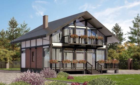 170-007-П Проект двухэтажного дома с мансардой, недорогой дом из дерева Заполярный | Проекты домов от House Expert