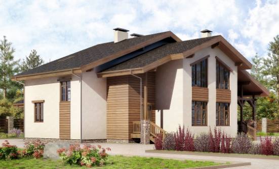 240-003-П Проект двухэтажного дома мансардой, простой загородный дом из кирпича Апатиты | Проекты домов от House Expert