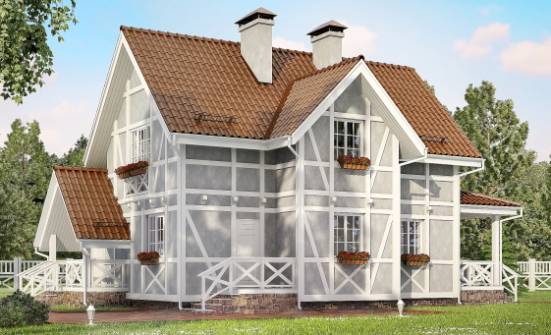 160-003-Л Проект двухэтажного дома мансардой, небольшой коттедж из газобетона Мончегорск | Проекты домов от House Expert