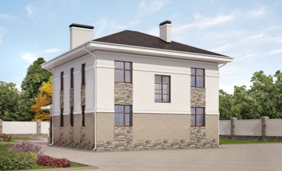 150-014-П Проект двухэтажного дома, бюджетный домик из теплоблока Мончегорск | Проекты домов от House Expert