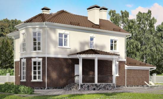 190-002-Л Проект двухэтажного дома, гараж, классический домик из твинблока Заполярный | Проекты домов от House Expert