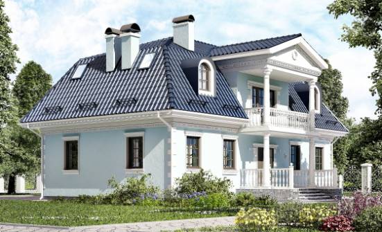 210-004-Л Проект двухэтажного дома мансардный этаж, простой дом из пеноблока Ковдор | Проекты домов от House Expert