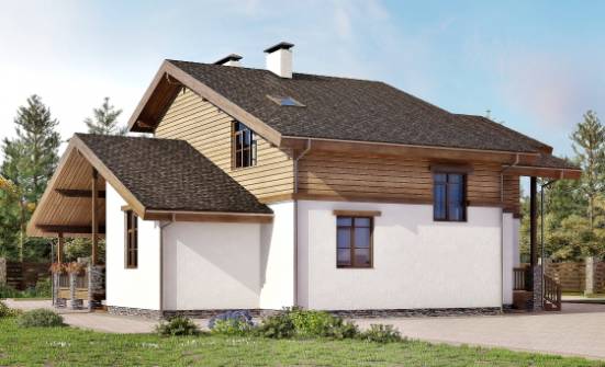 210-006-П Проект двухэтажного дома с мансардой, современный загородный дом из кирпича Мурманск | Проекты домов от House Expert