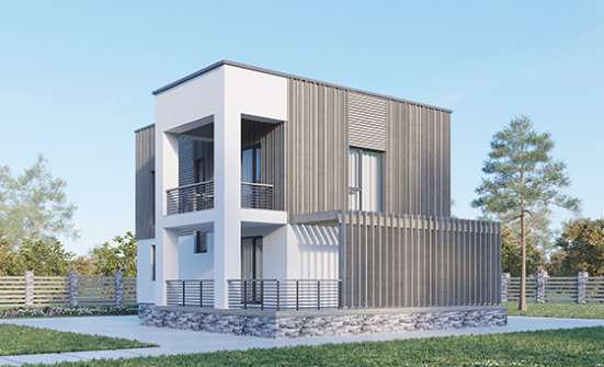 150-017-П Проект двухэтажного дома, бюджетный коттедж из газосиликатных блоков Апатиты | Проекты домов от House Expert