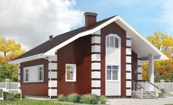115-001-П Проект двухэтажного дома мансардой, небольшой загородный дом из поризованных блоков Мончегорск | Проекты домов от House Expert