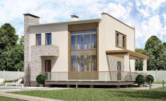 185-001-П Проект двухэтажного дома, современный домик из блока Оленегорск | Проекты домов от House Expert