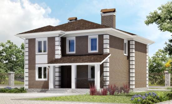 185-002-П Проект двухэтажного дома, простой коттедж из арболита Заполярный | Проекты домов от House Expert