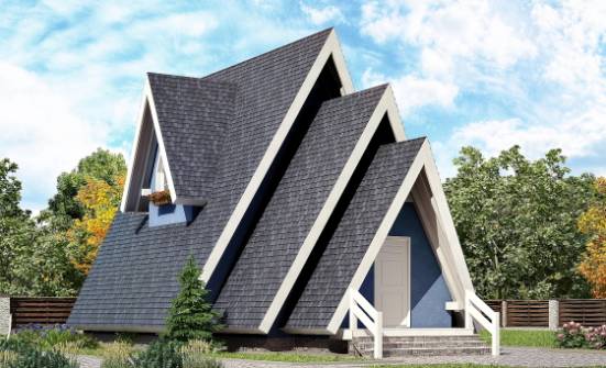 100-002-П Проект двухэтажного дома с мансардой, простой домик из дерева Ковдор | Проекты домов от House Expert