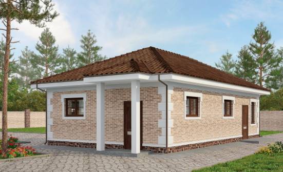 070-005-П Проект гаража из кирпича Мончегорск | Проекты одноэтажных домов от House Expert