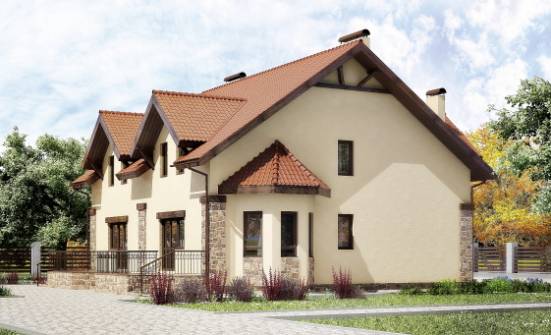 240-001-П Проект двухэтажного дома мансардой, простой дом из блока Мурманск | Проекты домов от House Expert