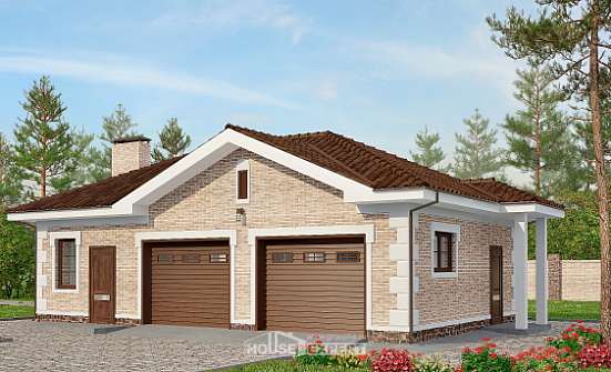 070-005-П Проект гаража из кирпича Мончегорск | Проекты домов от House Expert