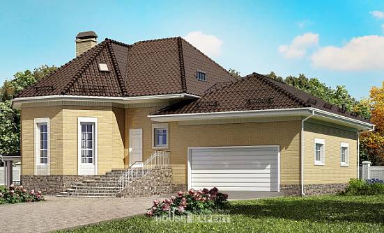 400-001-П Проект трехэтажного дома с мансардой и гаражом, классический дом из пеноблока Мурманск | Проекты домов от House Expert