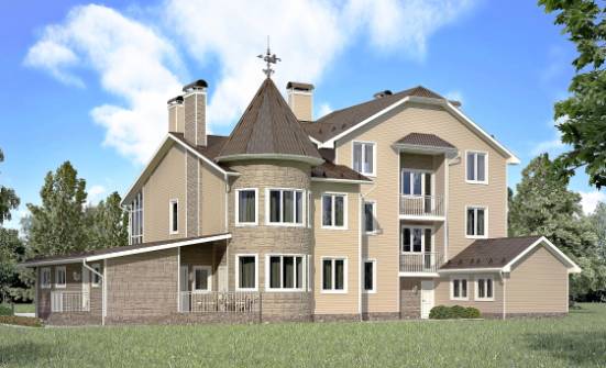 555-001-Л Проект трехэтажного дома мансардный этаж и гаражом, просторный дом из бризолита Апатиты | Проекты домов от House Expert