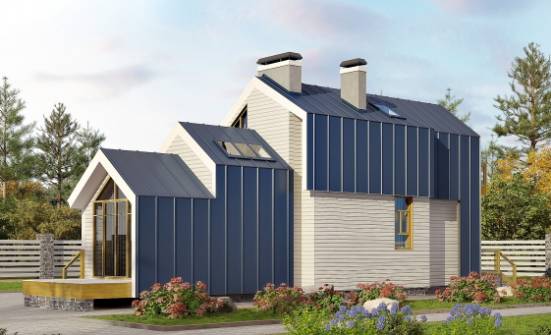 060-006-П Проект двухэтажного дома мансардой, современный домик из бризолита Ковдор | Проекты домов от House Expert