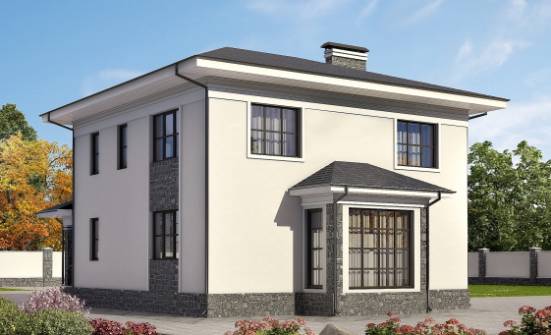 155-011-П Проект двухэтажного дома, скромный домик из пеноблока Апатиты | Проекты домов от House Expert