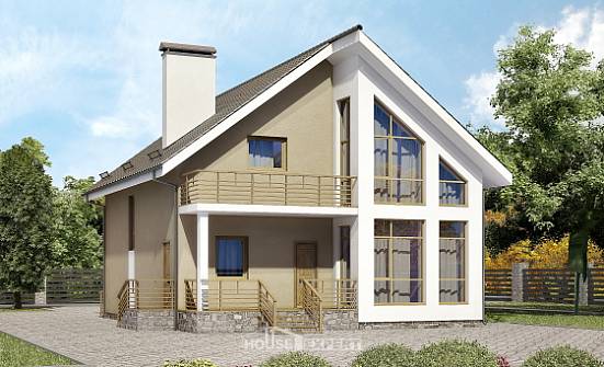 170-006-Л Проект двухэтажного дома мансардой, современный дом из бризолита Апатиты | Проекты домов от House Expert