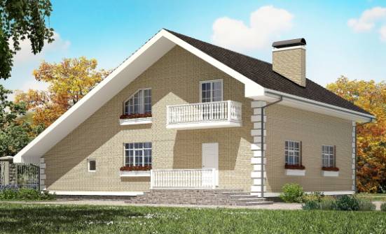 190-005-П Проект двухэтажного дома мансардный этаж, гараж, классический домик из теплоблока Апатиты | Проекты домов от House Expert