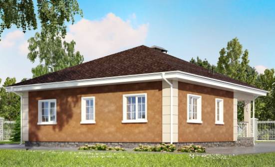100-001-Л Проект одноэтажного дома, бюджетный домик из арболита Кандалакша | Проекты одноэтажных домов от House Expert