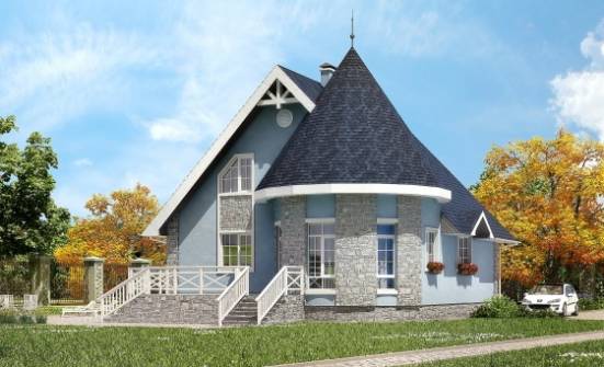 170-003-П Проект двухэтажного дома мансардой, классический загородный дом из поризованных блоков Мурманск | Проекты домов от House Expert