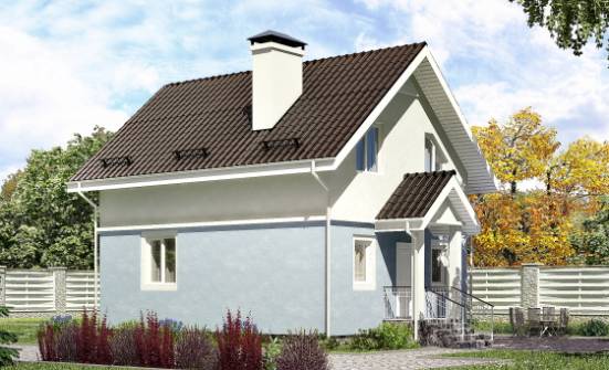 095-002-П Проект двухэтажного дома мансардный этаж, экономичный загородный дом из пеноблока Апатиты | Проекты домов от House Expert