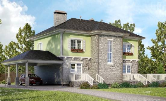 155-006-П Проект двухэтажного дома, гараж, бюджетный загородный дом из газобетона Ковдор | Проекты домов от House Expert