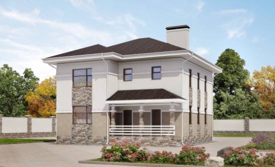 150-014-П Проект двухэтажного дома, бюджетный домик из теплоблока Мончегорск | Проекты домов от House Expert