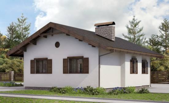 090-002-П Проект одноэтажного дома, бюджетный коттедж из кирпича Кандалакша | Проекты одноэтажных домов от House Expert