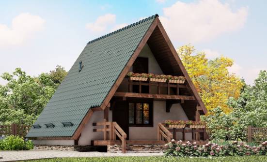 070-003-П Проект двухэтажного дома мансардой, экономичный домик из дерева Ковдор | Проекты домов от House Expert