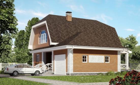 160-006-П Проект двухэтажного дома с мансардным этажом и гаражом, просторный коттедж из арболита Мурманск | Проекты домов от House Expert